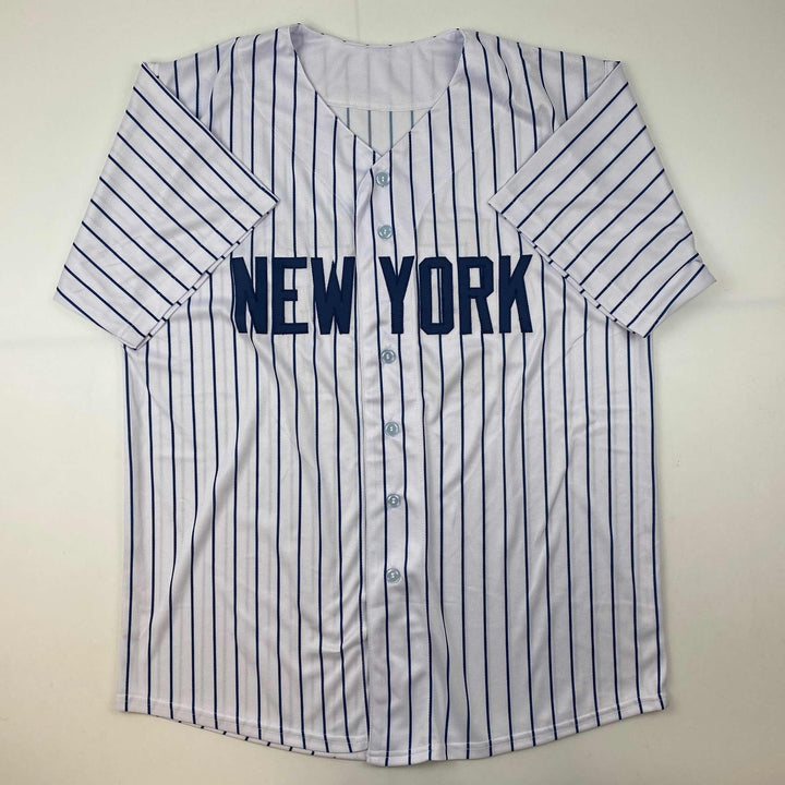 Autographed/Signed Hideki Matsui New York Pinstripe Jersey Beckett BAS COA