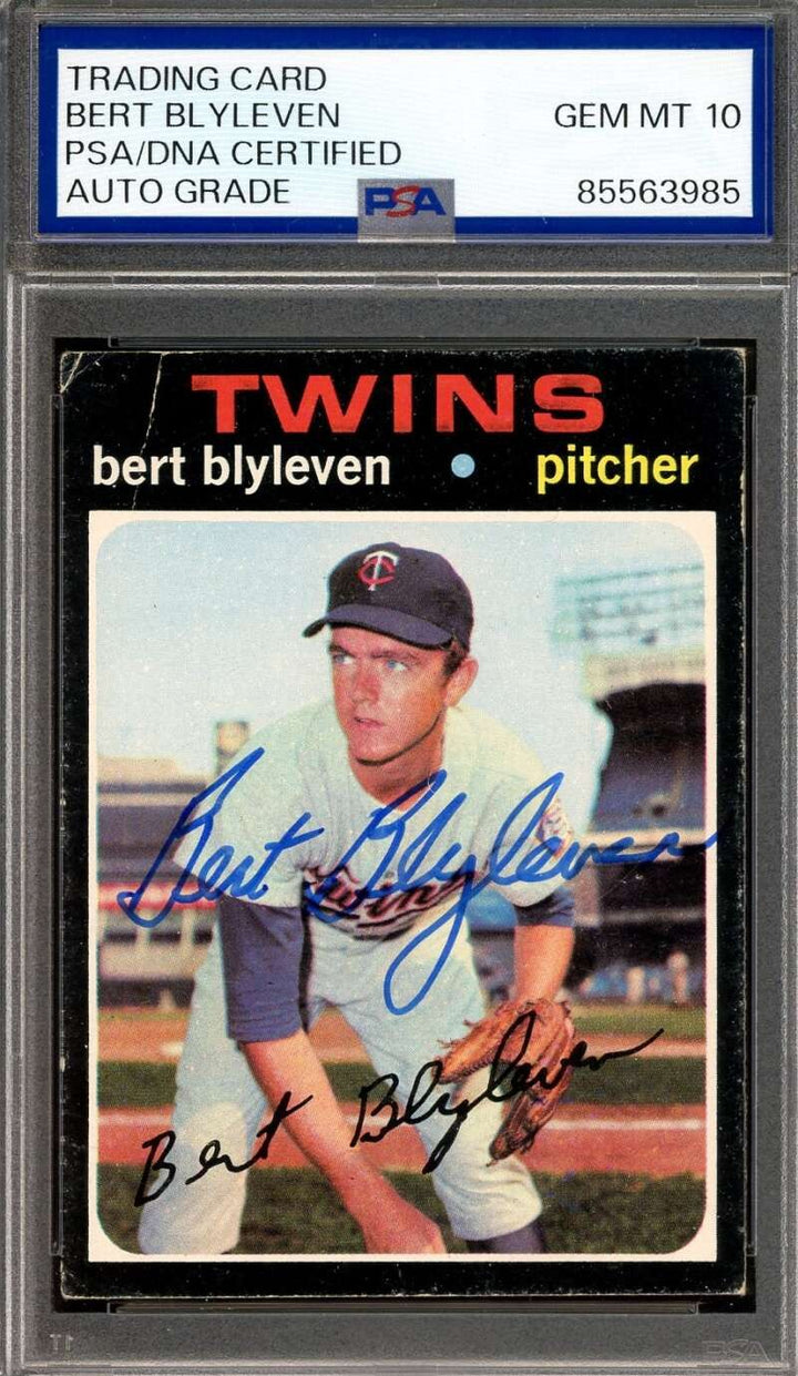 Bert Blyleven Gem Mint 10 PSA DNA Signed 1971 Topps Rookie Autograph Twins