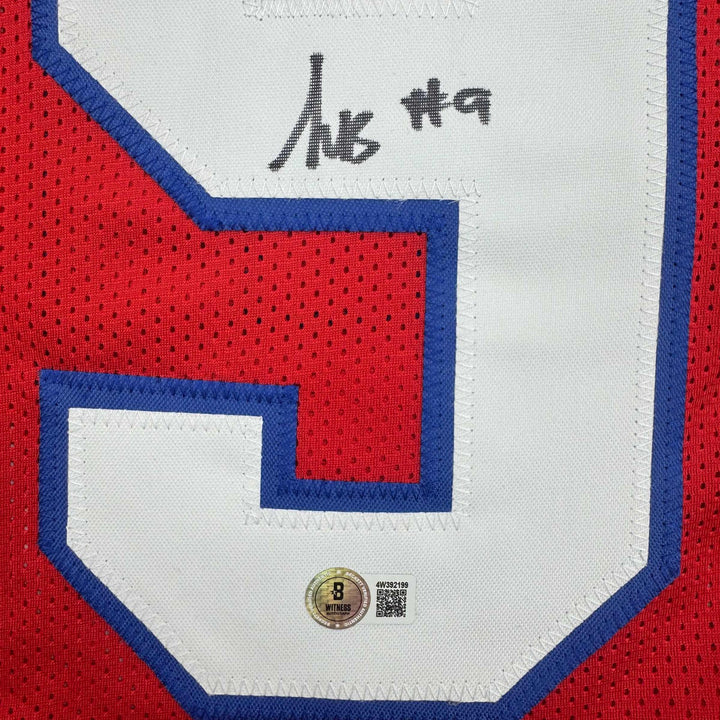 Autographed/Signed Kayshon Boutte New England Red Jersey Beckett BAS COA