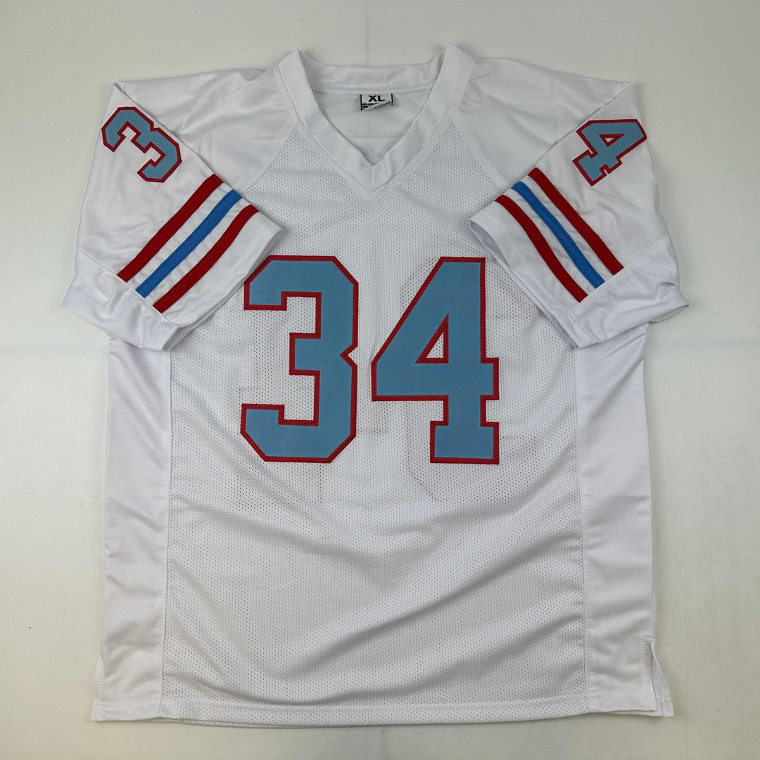 Facsimile Autographed Earl Campbell Houston White Reprint Jersey Size Men's XL
