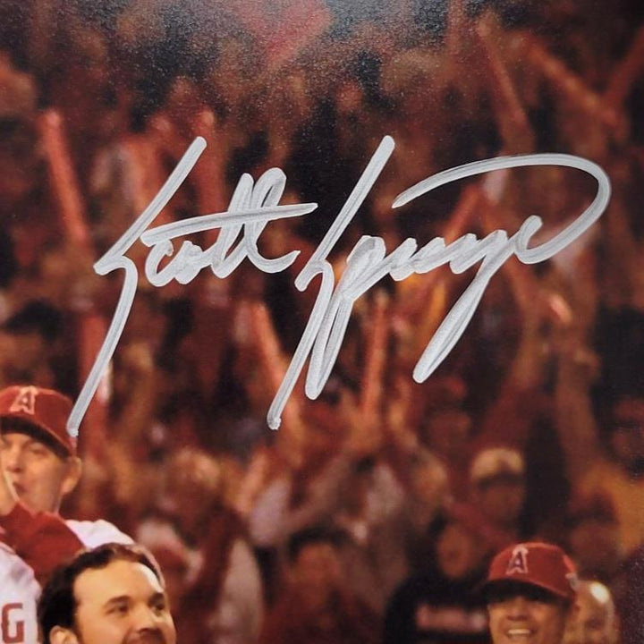 Scott Spiezio signed Angels 2002 World Series 11x14 photo autograph Beckett BAS