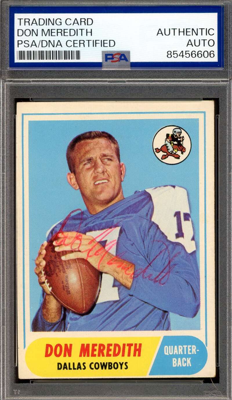Don Meredith PSA DNA Vintage Signed 1968 Topps Autograph