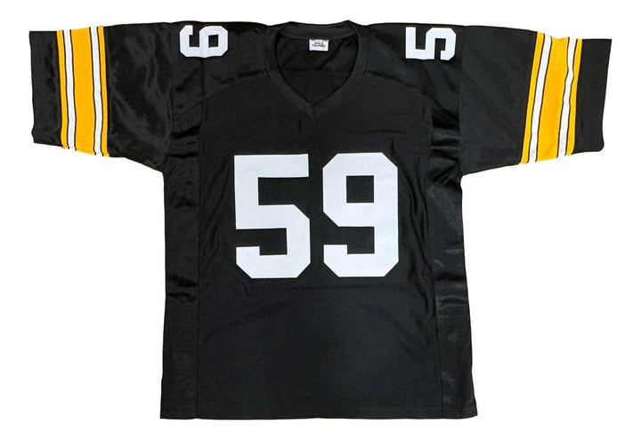 Jack Ham Pittsburgh Signed Black Football Jersey HOF 88 BAS