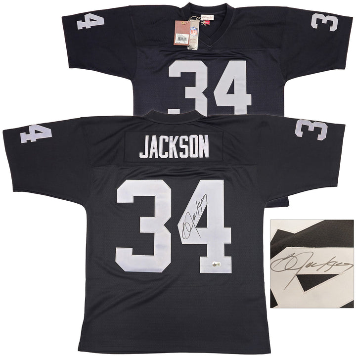 Raiders Bo Jackson Auto Black Authentic Mitchell Ness Throwback Jersey Sz L BAS