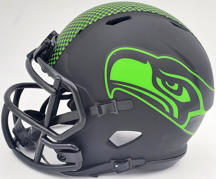 Tyler Lockett Signed Seattle Seahawks Eclipse Black Speed Mini Helmet MCS Holo