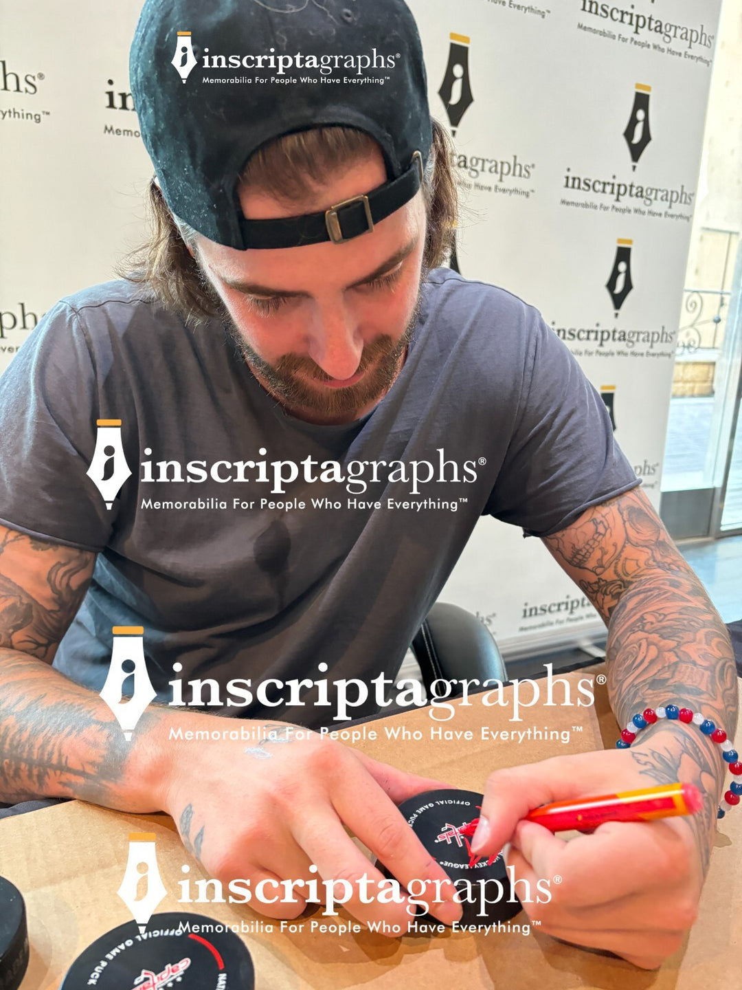 Logan Thompson Autographed Washington Capitals Official NHL Puck COA IGM Signed