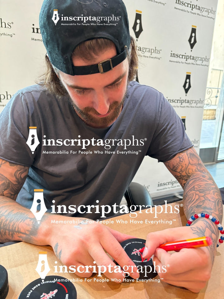 Logan Thompson Autographed Washington Capitals Official NHL Puck COA IGM Signed