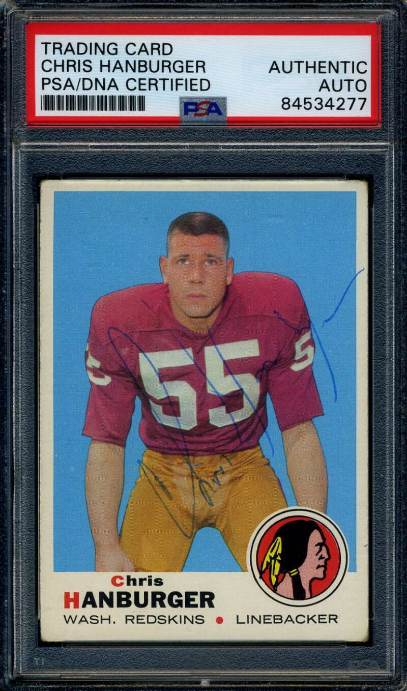 Chris Hanburger PSA DNA Vintage Signed 1969 Topps Autograph