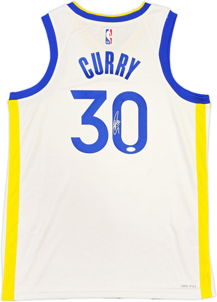 Warriors Stephen Curry Auto White Nike Swingman Association Edt Jersey Sz 48 JSA