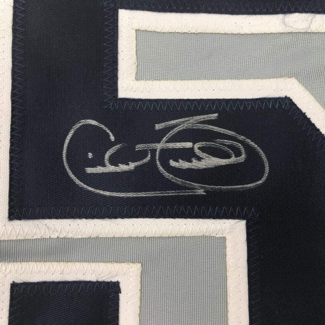 FRAMED Signed CECIL FIELDER 35x39 New York Grey Jersey JSA COA Auto