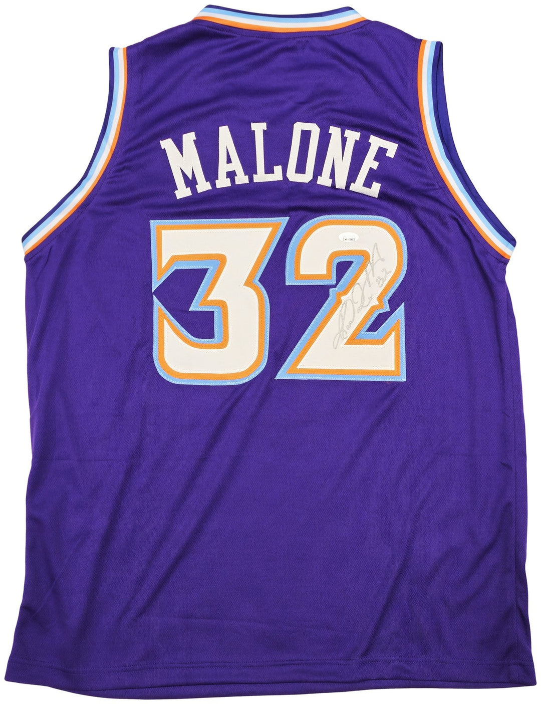 Utah Jazz Karl Malone Autographed Signed Purple Jersey JSA