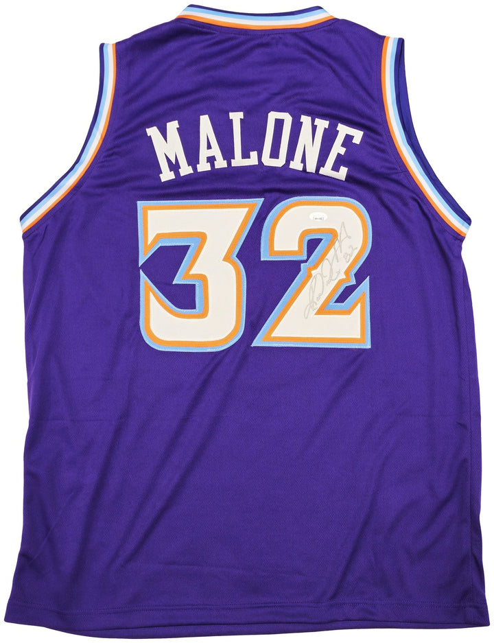 Utah Jazz Karl Malone Autographed Signed Purple Jersey JSA