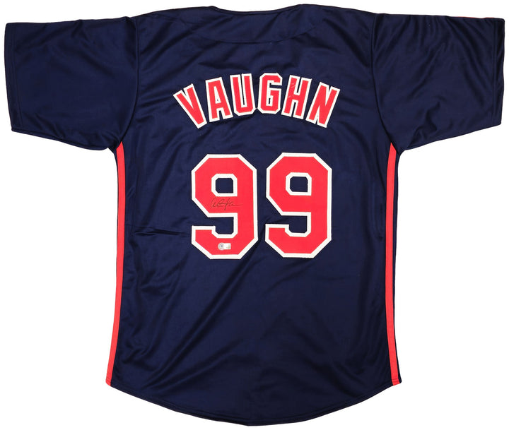 Charlie Sheen Auto Navy Jersey Major League Ricky Wild Thing Vaughn Beckett Wit