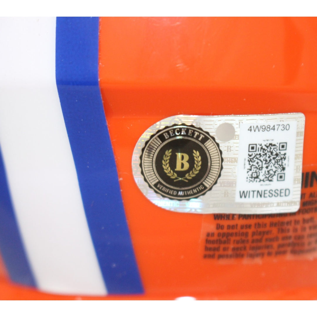 Emmitt Smith Autographed/Signed Florida Gators Mini Helmet Beckett Witness 58225