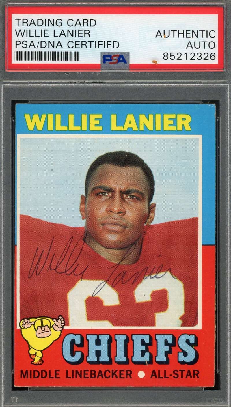 Willie Lanier PSA DNA Vintage Signed 1971 Topps Rookie Autograph