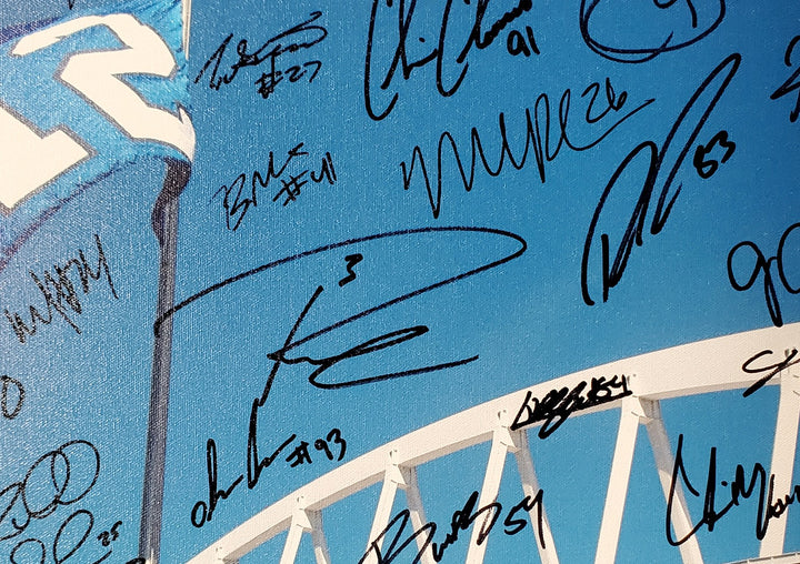 Seahawks SB XLVIII Champ Signed 20x30 Canvas Photo With 42 Sigs #/112 MCS Holo