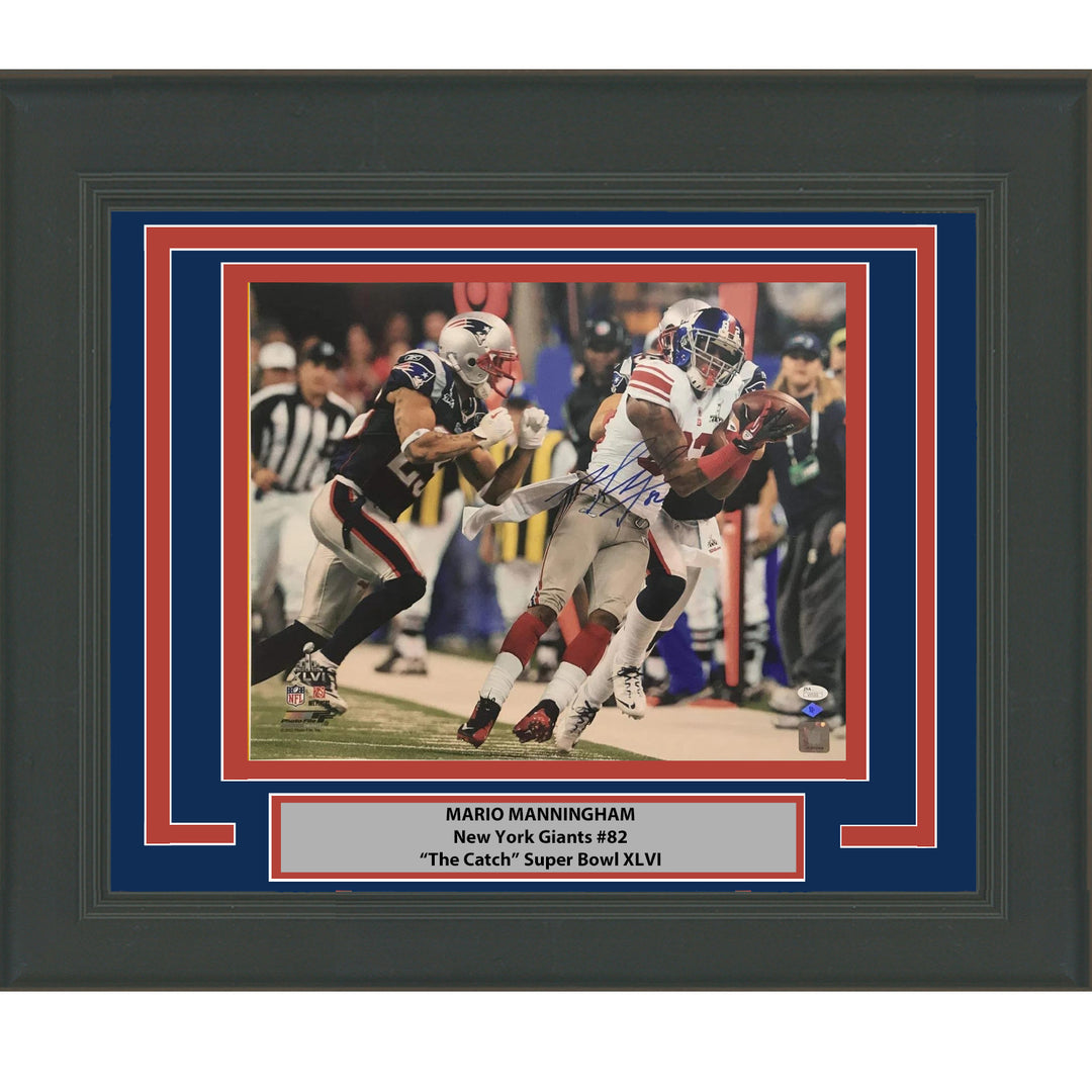 Framed Autographed/Signed Mario Manningham Giants Super Bowl 16x20 Photo JSA COA
