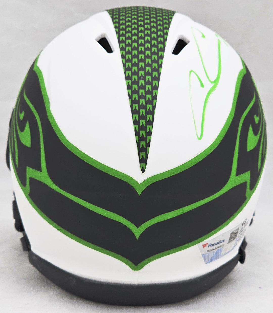 Chris Carson Signed Seahawks Lunar Eclipse White Speed Mini Helmet Fanatics Holo