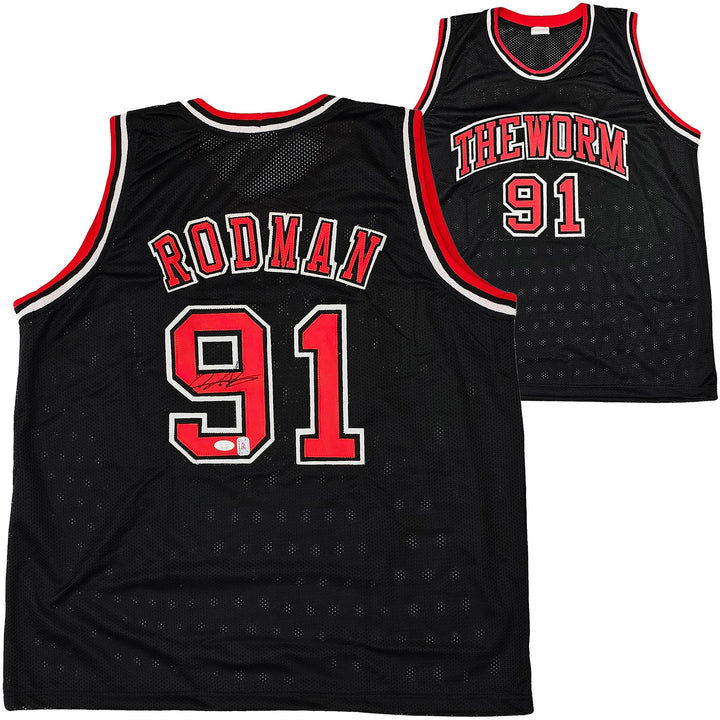 Chicago Bulls Dennis Rodman Autographed Signed Black Jersey JSA