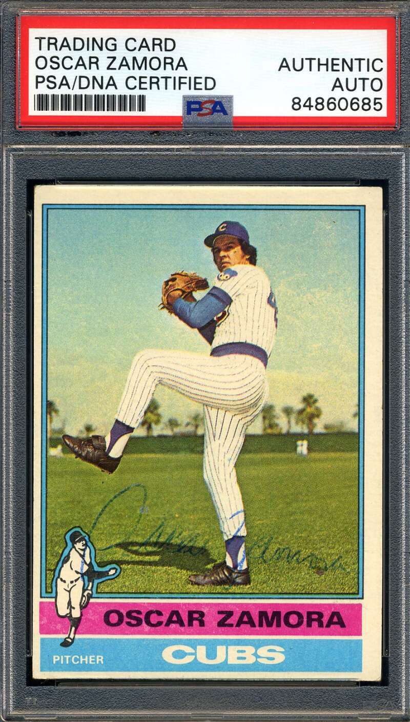 Oscar Zamora PSA DNA Coa Signed 1976 Topps Autograph