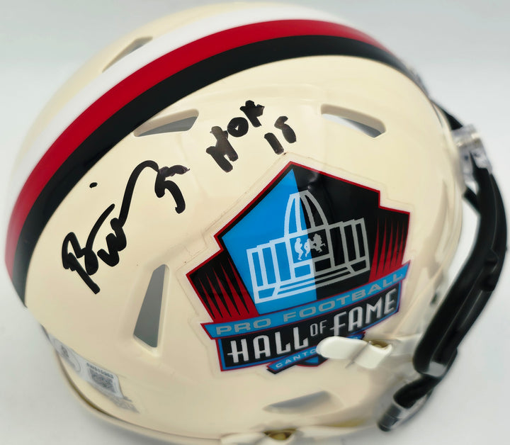 Brian Urlacher Signed Bears Cream HOF Logo Mini Helmet HOF 18 Beckett