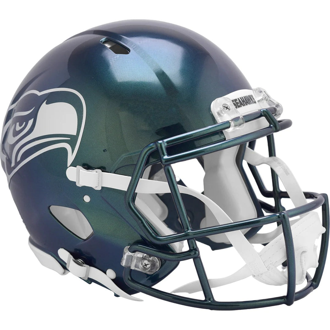 Unsigned Seahawks Metallic Green Rivalries Full Size Speed Replica Helmet