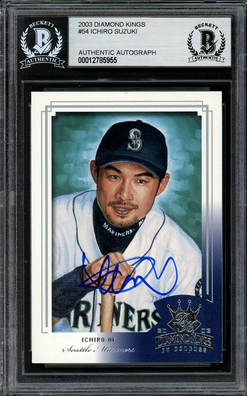 Ichiro Suzuki Signed 2003 Donruss Diamond Kings Card 54 Seattle Mariners Beckett