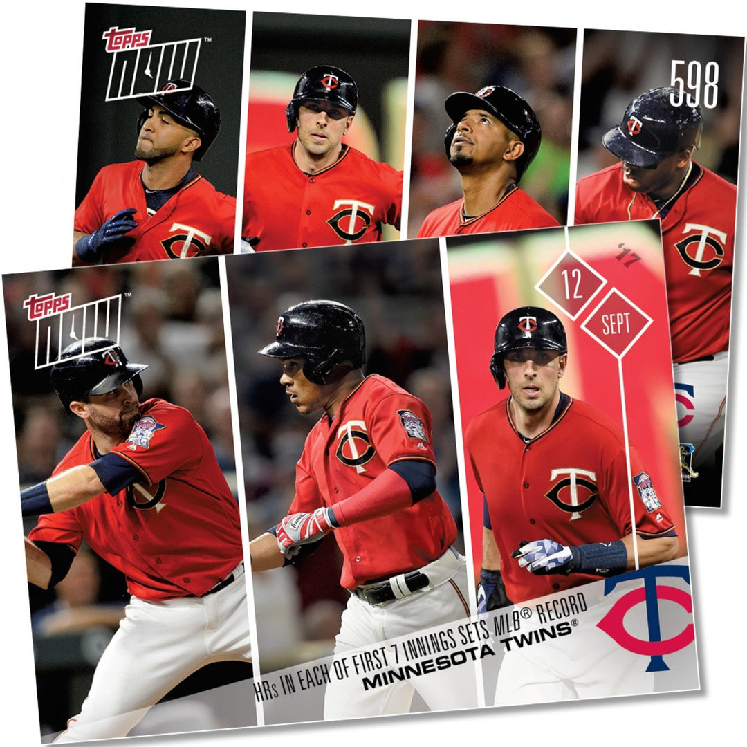MINNESOTA TWINS HOMERS IN EACH OF 1st 7 INNINGS SETS RECORD TOPPS NOW CARD #598