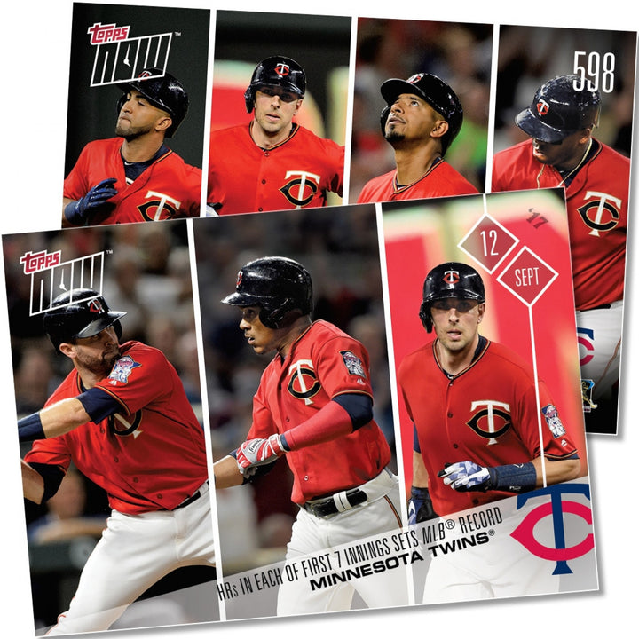 MINNESOTA TWINS HOMERS IN EACH OF 1st 7 INNINGS SETS RECORD TOPPS NOW CARD #598