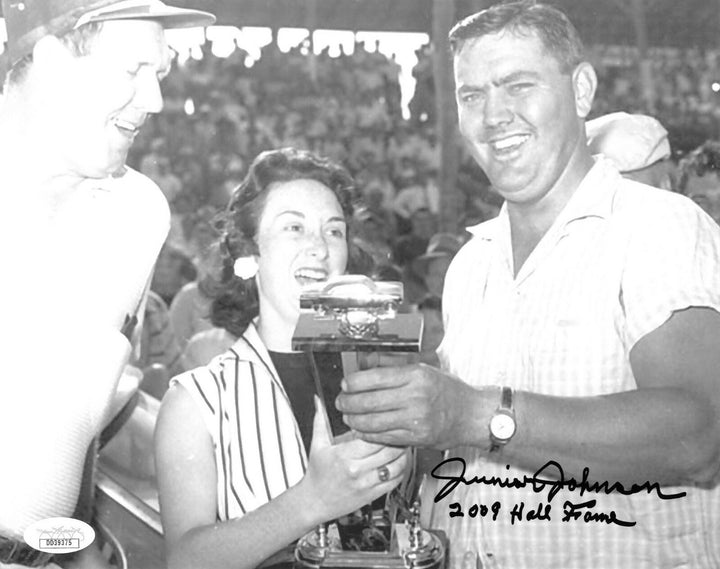 Junior Johnson signed NASCAR 8x10 Photo 2009 Hall Fame- JSA Hologram #DD39375