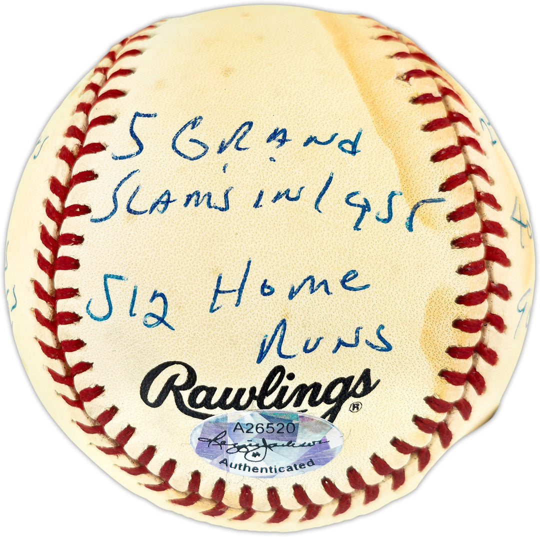 Ernie Banks Auto NL Statball Baseball Cubs 14 Inscriptions #514/100 Beckett