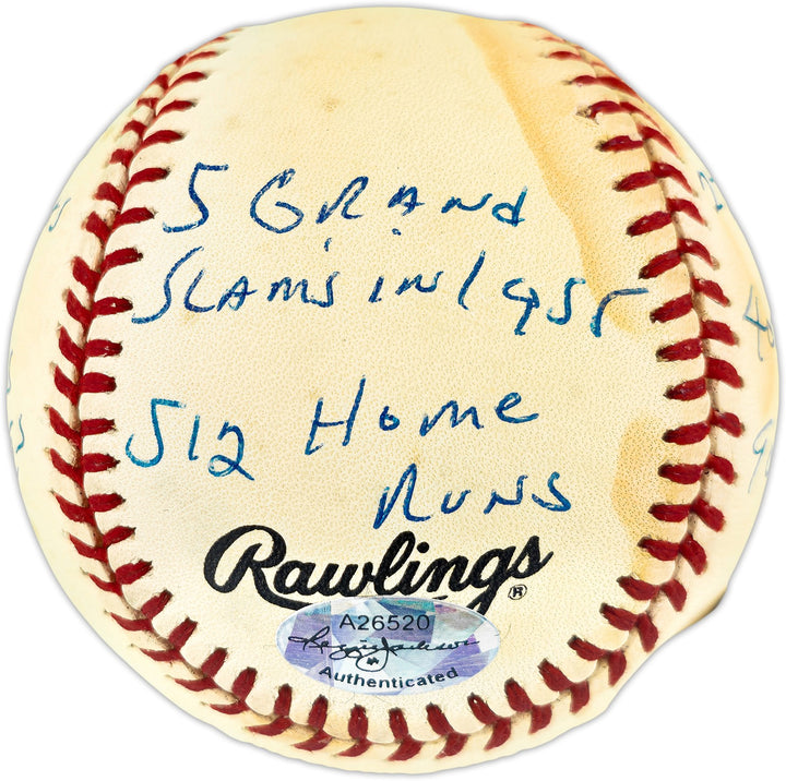 Ernie Banks Auto NL Statball Baseball Cubs 14 Inscriptions #514/100 Beckett