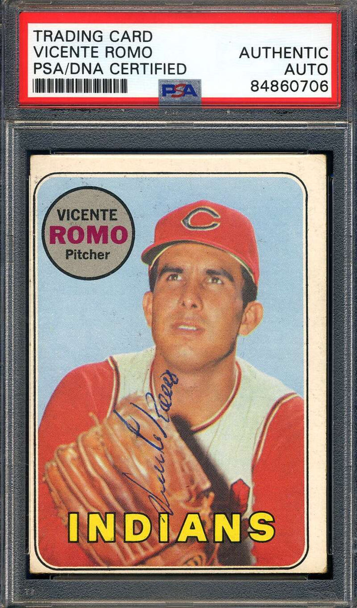 Vicente Romo PSA DNA Coa Signed 1969 Topps Autograph