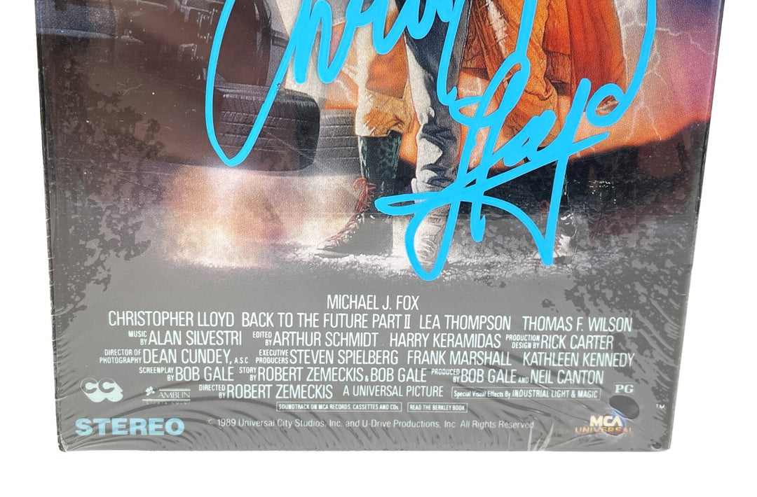Christopher Lloyd Autographed SEALED Back to Future II VHS Tape 1989 JSA COA