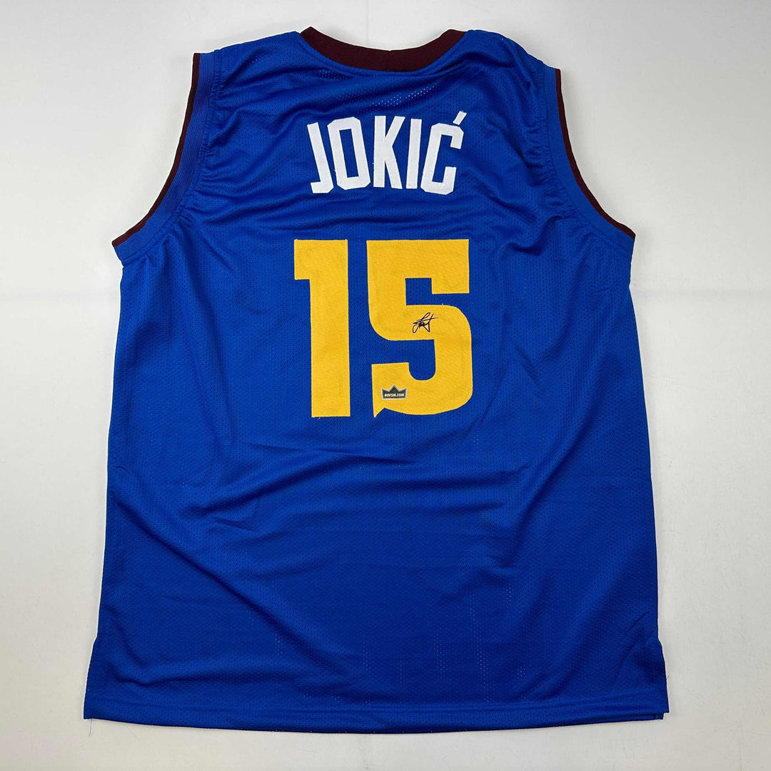 Facsimile Autographed Nikola Jokic Denver Royal Blue Reprint Jersey Size Mens XL