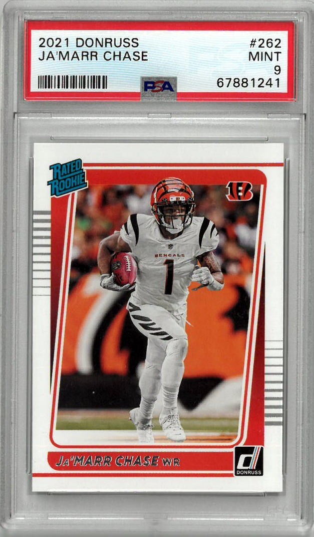 Ja'Marr Chase 2021 Panini Donruss Rookie Card #262 Bengals- PSA Graded 9 Mint