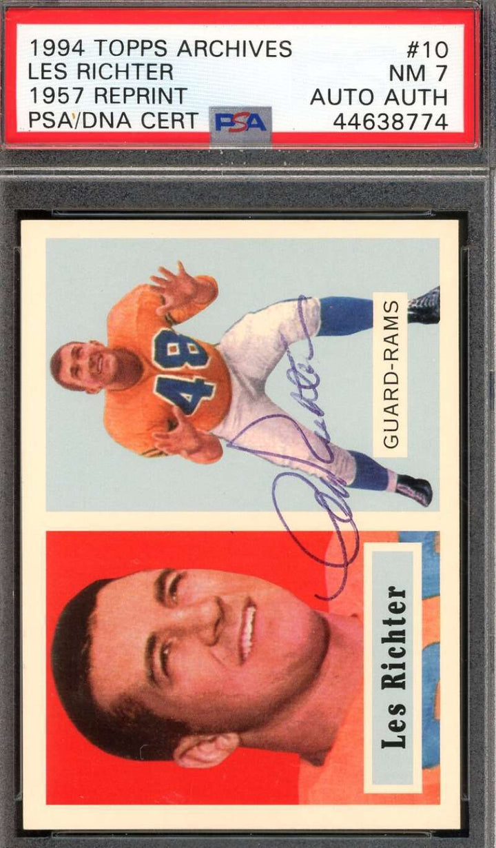 Les Richter PSA DNA Signed 1994 Topps Archives 1957 Reprint Autograph
