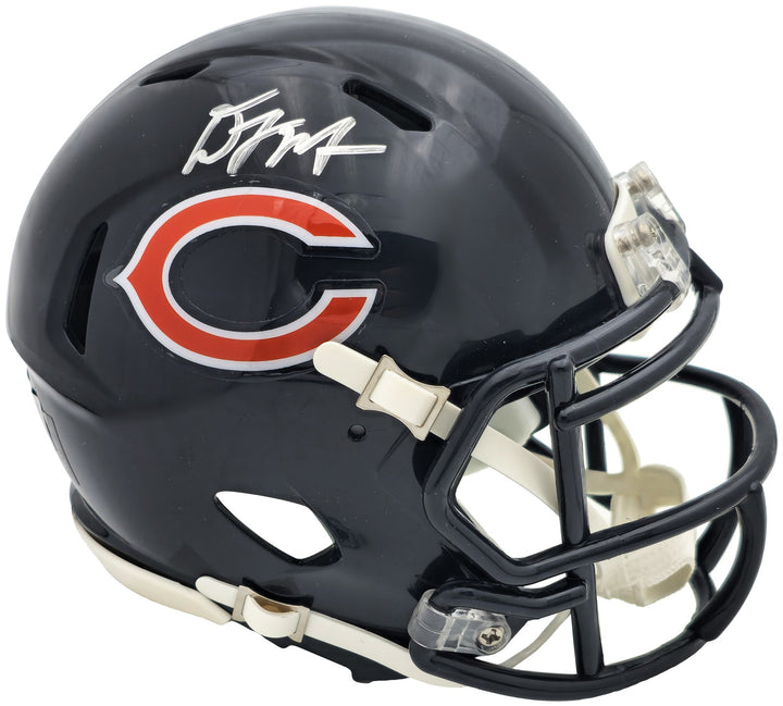 DJ Moore Signed Chicago Bears Blue Speed Mini Helmet Beckett Witness