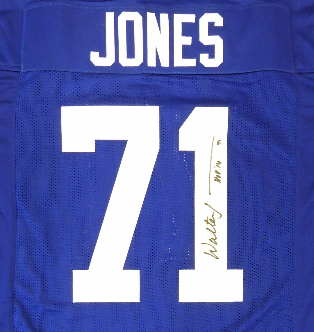 Seattle Seahawks Walter Jones Signed Blue Jersey "HOF '14" MCS Holo