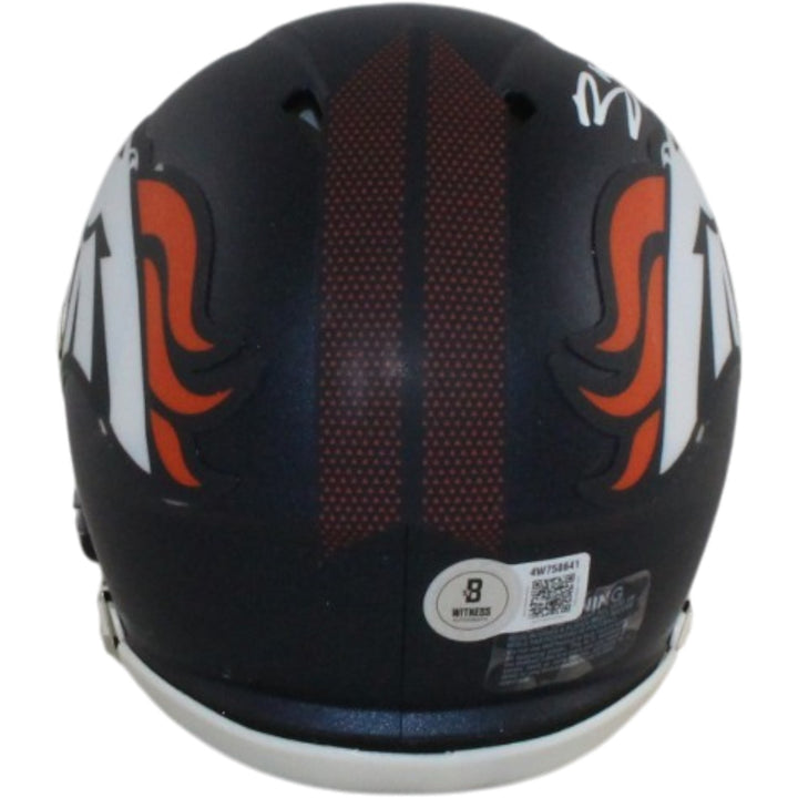 Bo Nix Autographed/Signed Denver Broncos Mini Helmet Beckett Witness 56417
