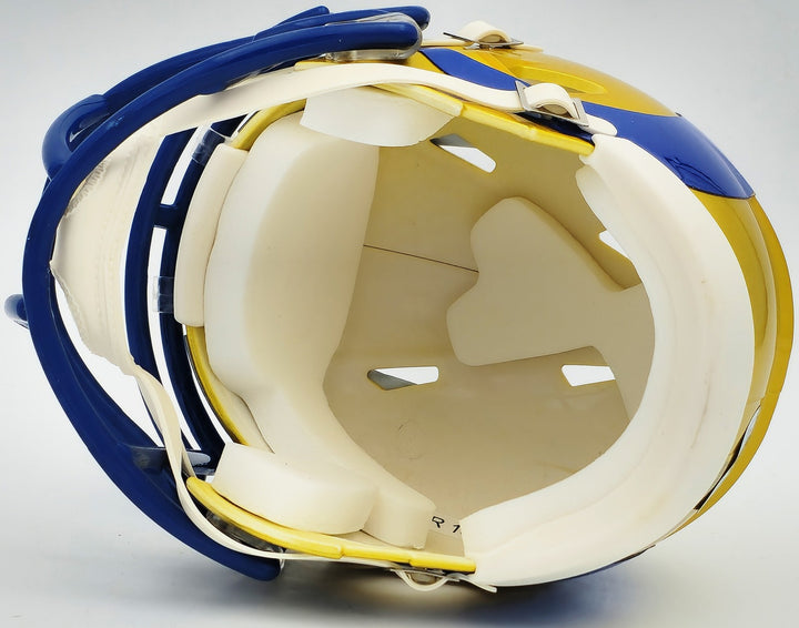 Aaron Donald Signed Los Angeles Rams Flash Yellow Speed Mini Helmet Beckett BAS