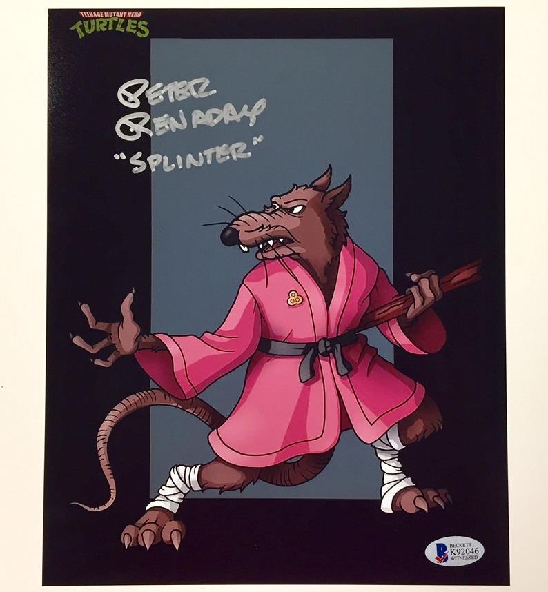 PETER RENADAY Signed "SPLINTER" 8x10 Photo BAS COA ~Teenage Mutant Ninja Turtles