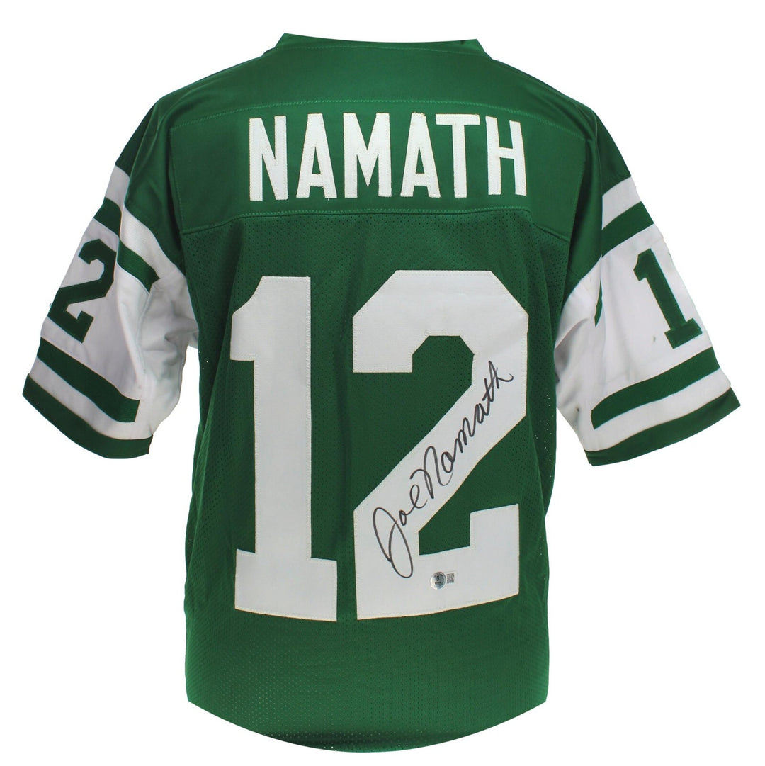 Joe Namath Autographed New York Jets Green Jersey BAS COA Signed Broadway