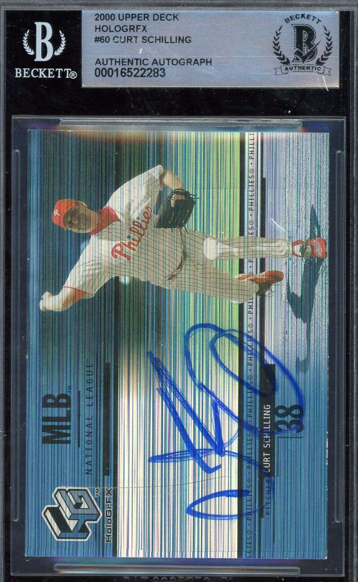 Curt Schilling Beckett BAS Signed 2000 Upper Deck Hologrfz Autograph