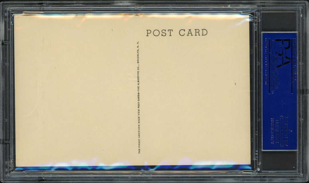 Mel Ott Signed 1946-52 Albertype HOF Plaque Postcard Auto GM 10 PSA/DNA 65017972