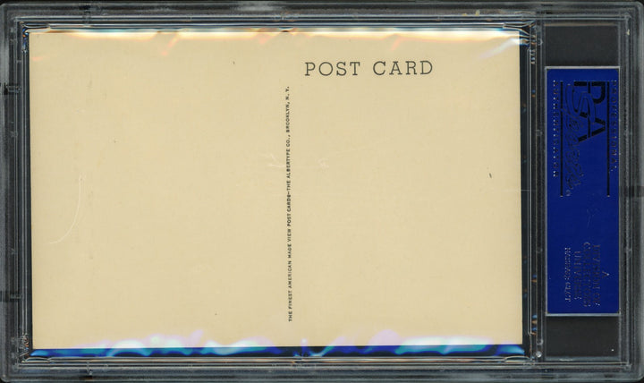 Mel Ott Signed 1946-52 Albertype HOF Plaque Postcard Auto GM 10 PSA/DNA 65017972