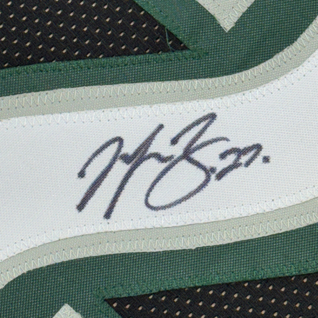 Framed Autographed/Signed Malcolm Jenkins 33x42 Black Jersey BAS COA