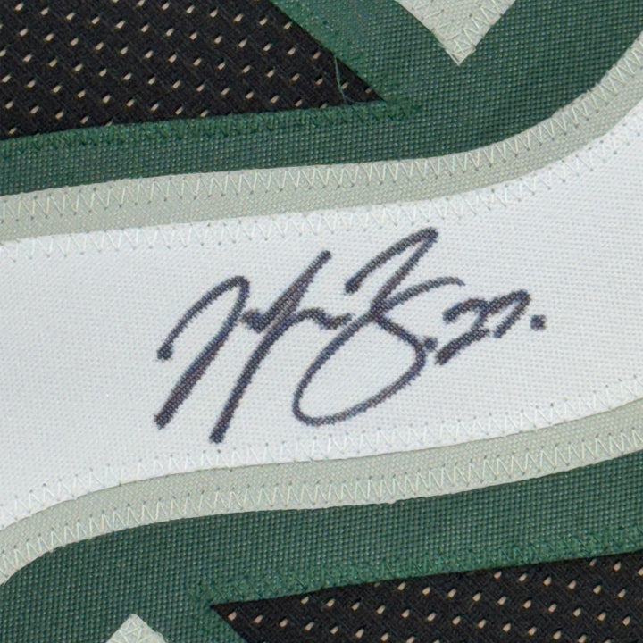 Framed Autographed/Signed Malcolm Jenkins 33x42 Black Jersey BAS COA