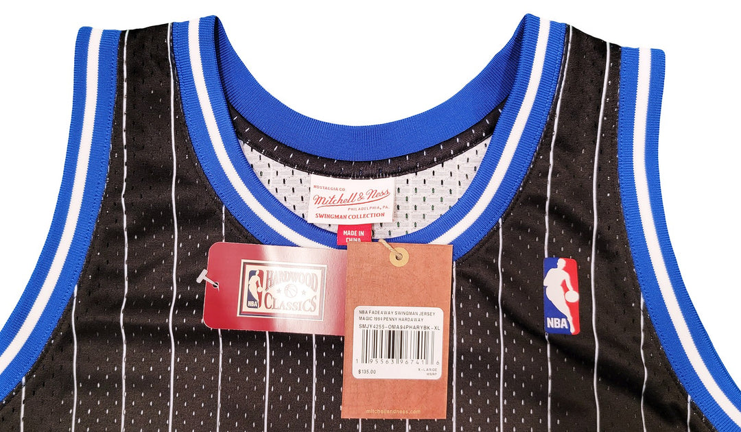 Magic Penny Hardaway Auto Black Blue M&N Fadeaway 94 HWC Swingman Jersey XL PSA