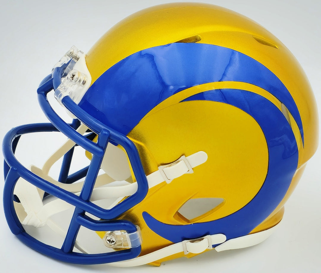 Kyren Williams Signed Rams Flash Yellow Speed Mini Helmet Beckett Witness
